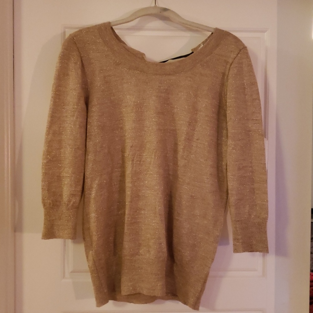 Gold sweater with back bow